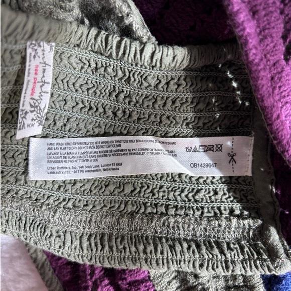 Free People Free Another Weekend Longline Bralette Green purple sz M - Picture 6 of 9